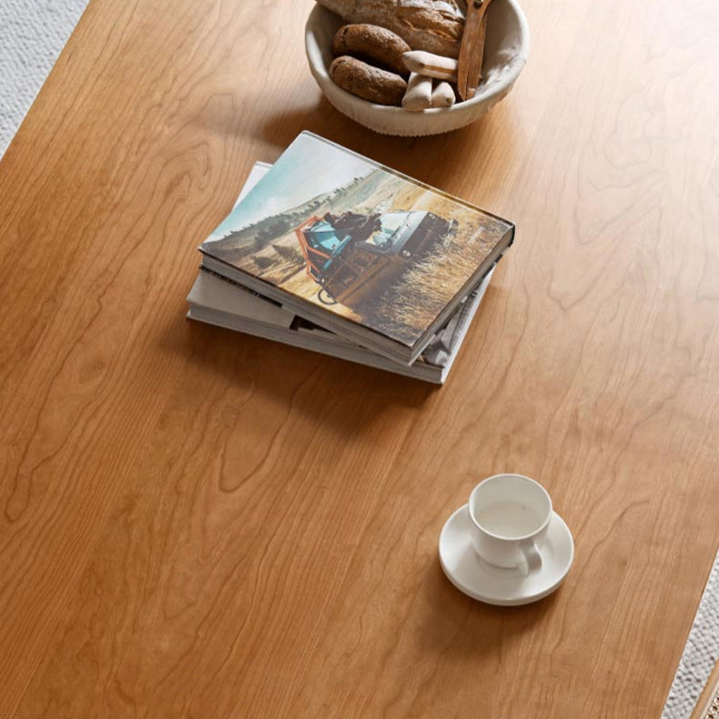 Contemporary Solid Wood Top and Acrylic Base Dining Table Set