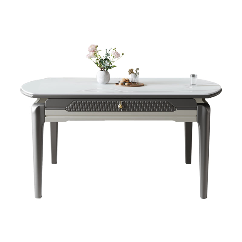 1/5/7/9 Pieces White Stainless Steel Top Dining Set for Home