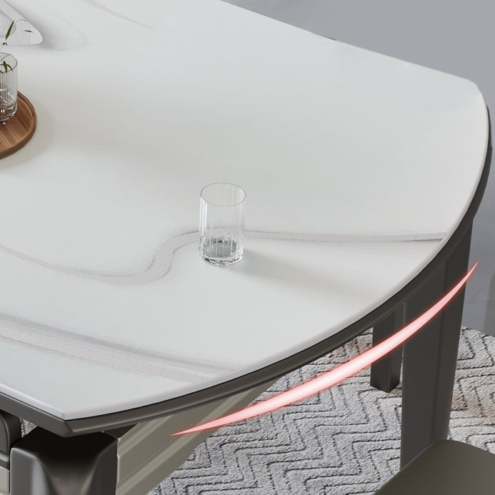 1/5/7/9 Pieces White Stainless Steel Top Dining Set for Home