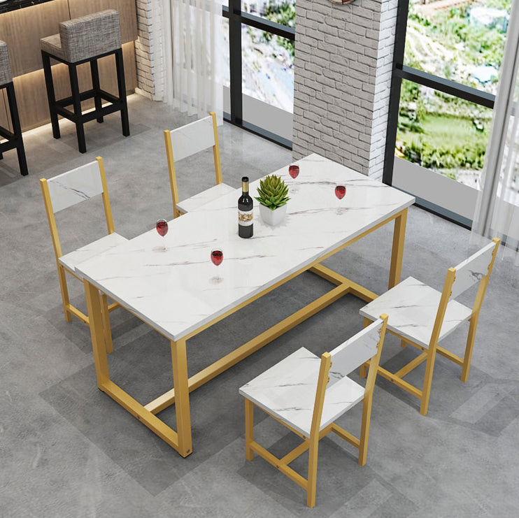 1/2/3/5 Piece Rectangle Shape Dining Room Table and Chair Set