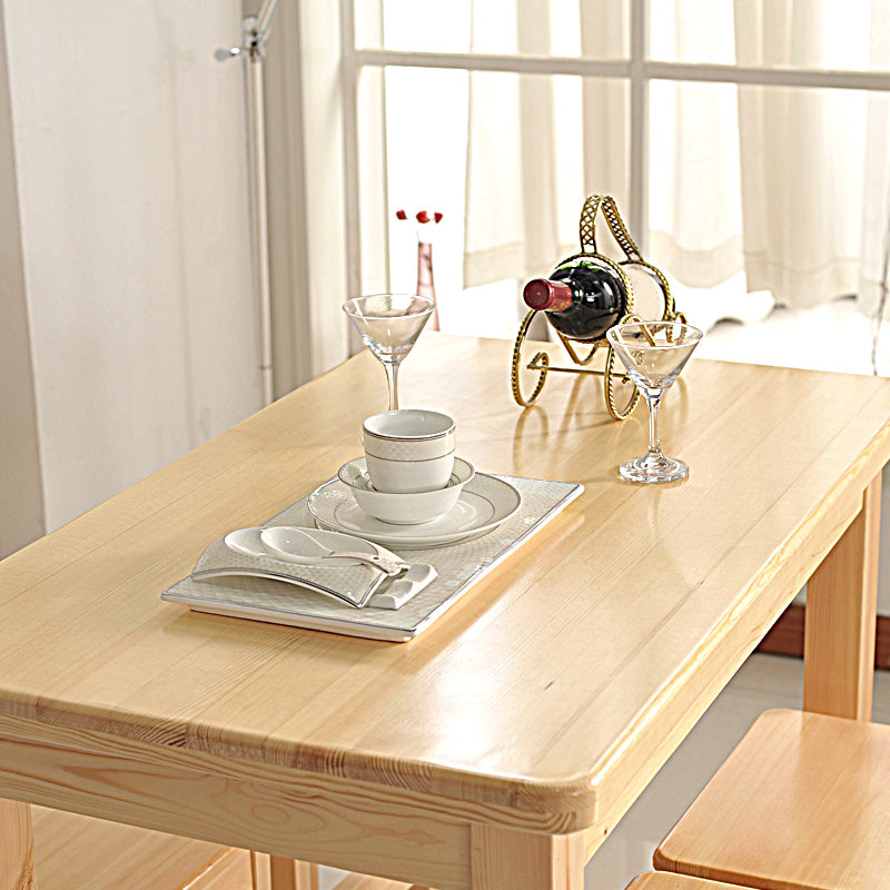Modern 1/5 Piece Solid Wood Dining Room Rectangle Furniture Set