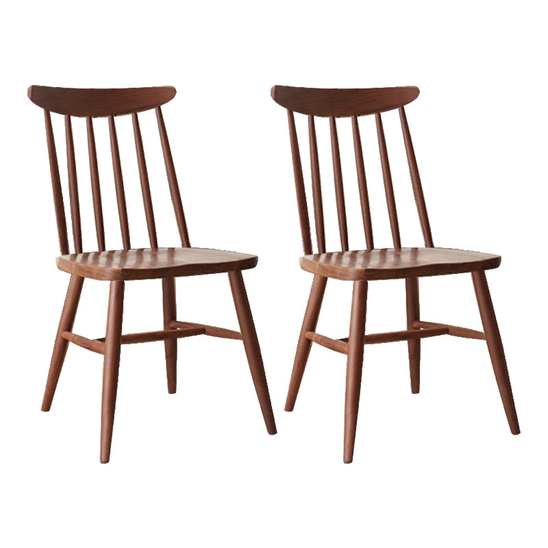 Contemporary Slat Back Wood Armless Dining Chairs(Set of 1/2/4/6/8)