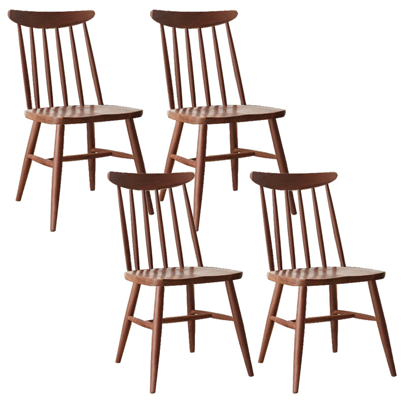 Contemporary Slat Back Wood Armless Dining Chairs(Set of 1/2/4/6/8)
