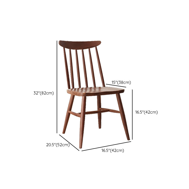 Contemporary Slat Back Wood Armless Dining Chairs(Set of 1/2/4/6/8)