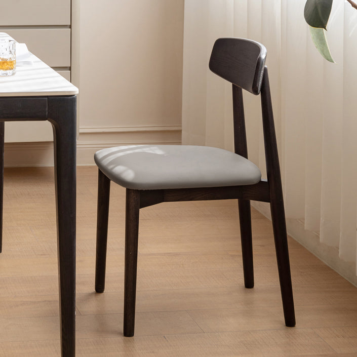 Contemporary Wood Open Back Armless Dining Chairs(Set of 1/2/4/6/8)