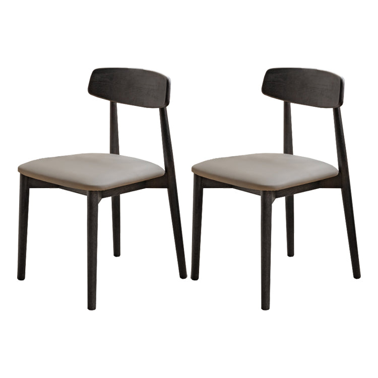 Contemporary Wood Open Back Armless Dining Chairs(Set of 1/2/4/6/8)
