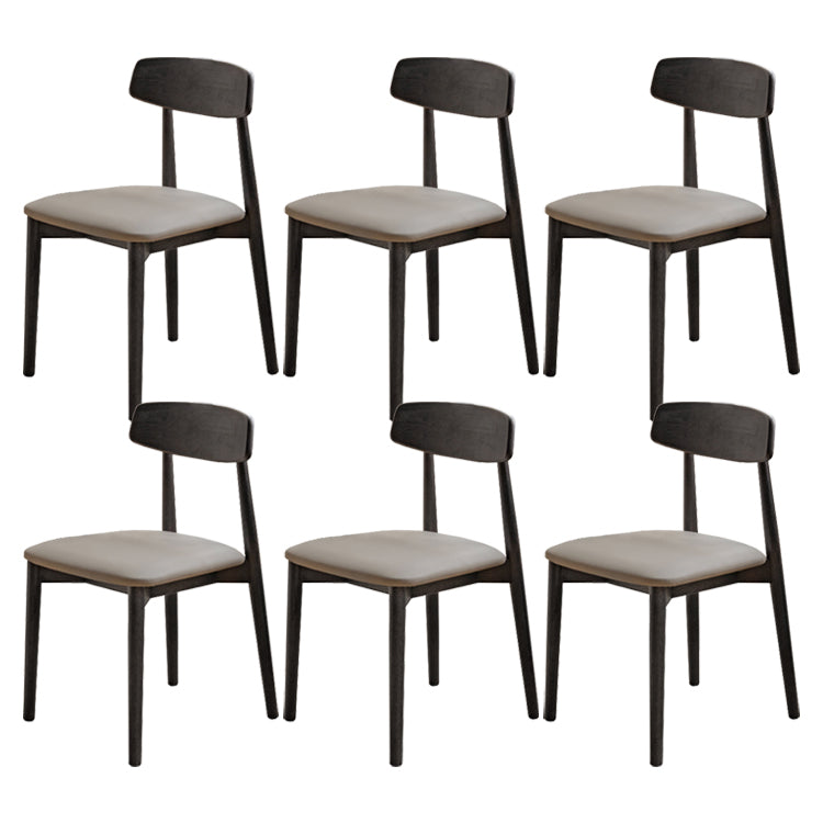 Contemporary Wood Open Back Armless Dining Chairs(Set of 1/2/4/6/8)