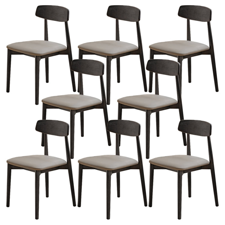 Contemporary Wood Open Back Armless Dining Chairs(Set of 1/2/4/6/8)