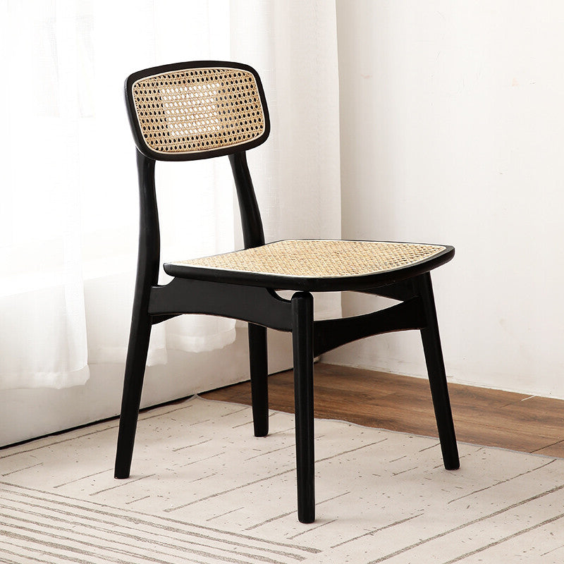Contemporary Solid Wood Open Back Armless Dining Chair for Home