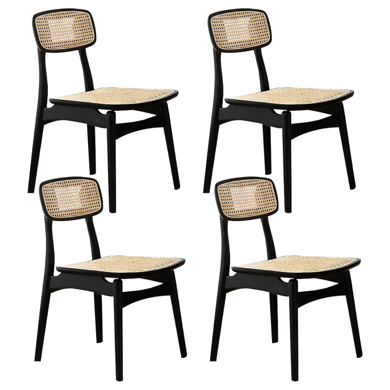Contemporary Solid Wood Open Back Armless Dining Chair for Home