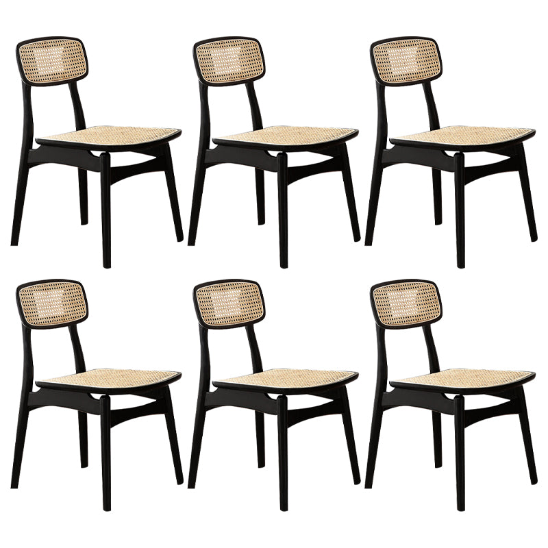 Contemporary Solid Wood Open Back Armless Dining Chair for Home