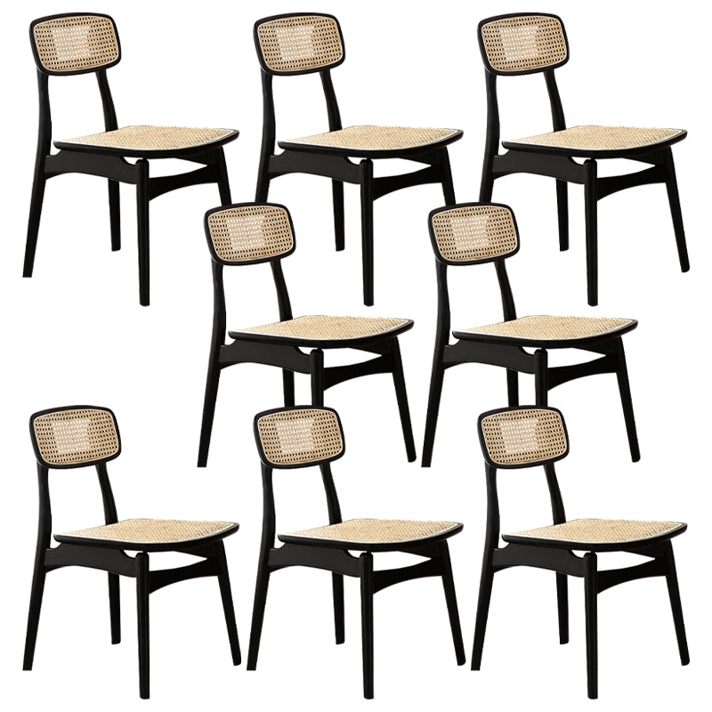 Contemporary Solid Wood Open Back Armless Dining Chair for Home