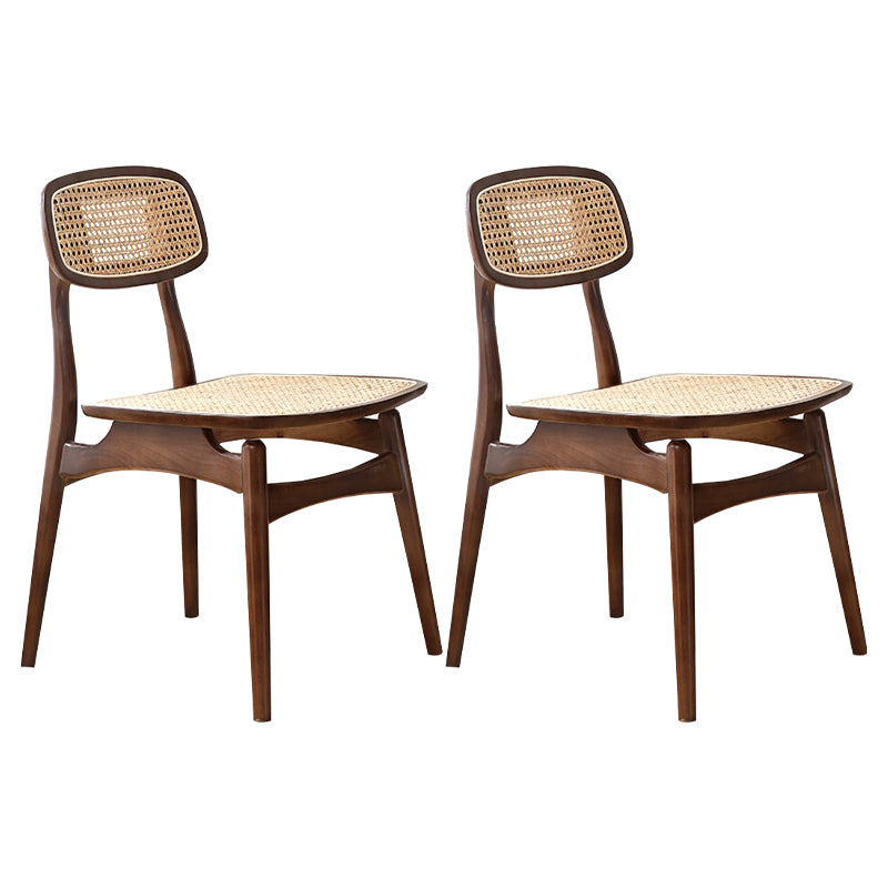 Contemporary Solid Wood Open Back Armless Dining Chair for Home