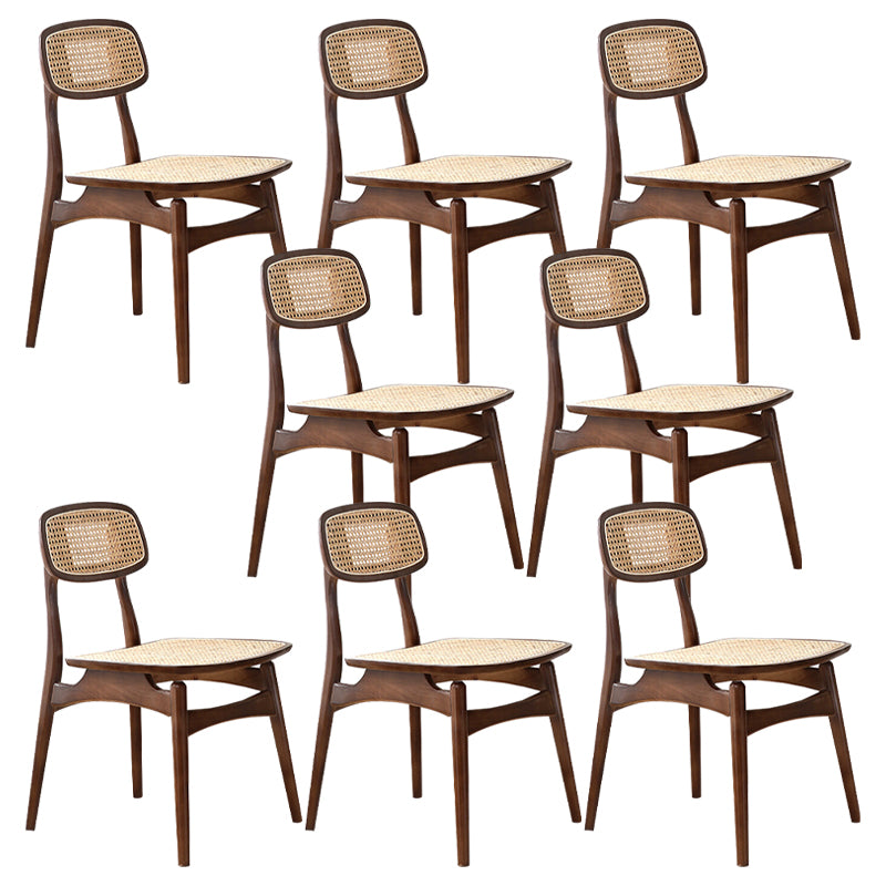 Contemporary Solid Wood Open Back Armless Dining Chair for Home