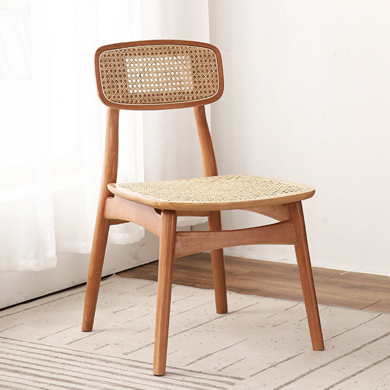 Contemporary Solid Wood Open Back Armless Dining Chair for Home