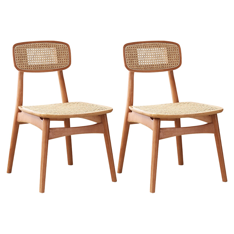 Contemporary Solid Wood Open Back Armless Dining Chair for Home