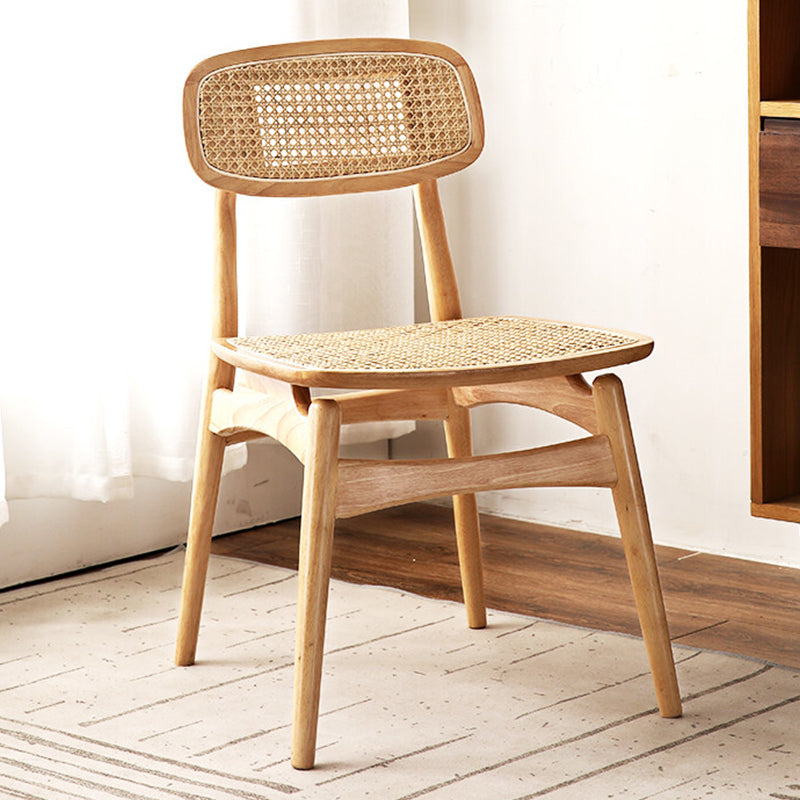 Contemporary Solid Wood Open Back Armless Dining Chair for Home