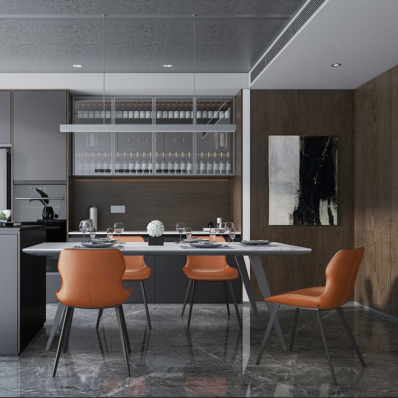 Industrial Faux Leather and Metal Dining and Accent Chairs for Kitchen