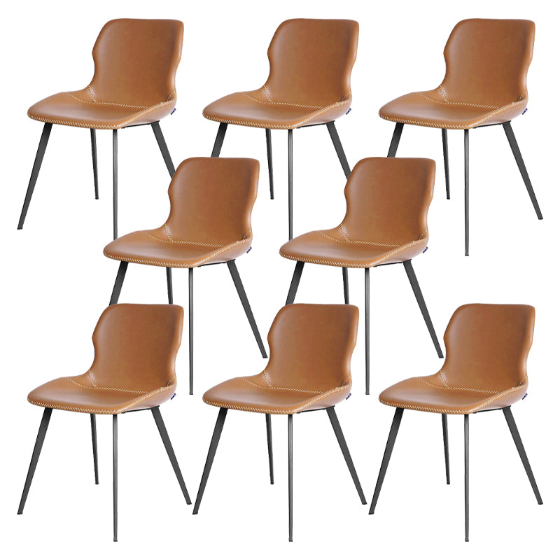 Industrial Faux Leather and Metal Dining and Accent Chairs for Kitchen