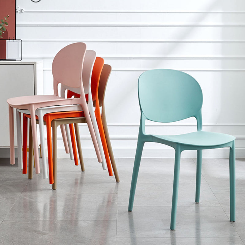 Modern Dining Room Armless Plastic Stacking Open Back Dining Chair
