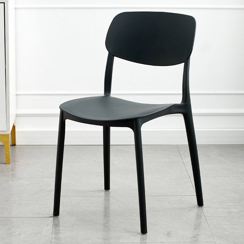 Modern Dining Room Armless Plastic Stacking Open Back Dining Chair