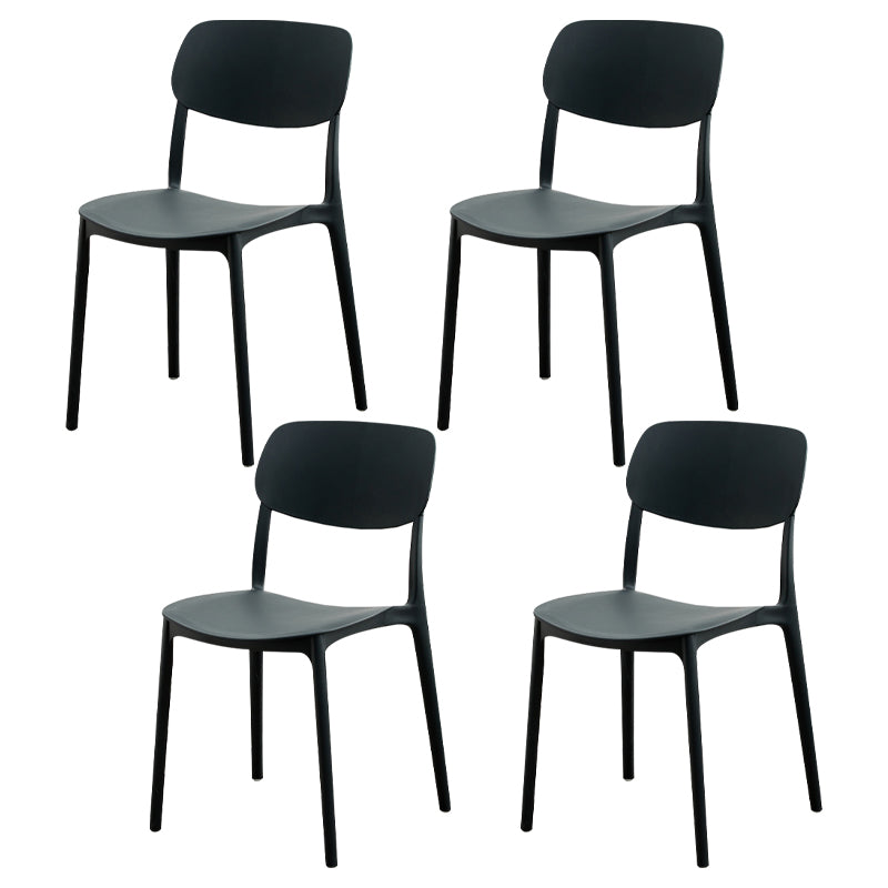 Modern Dining Room Armless Plastic Stacking Open Back Dining Chair
