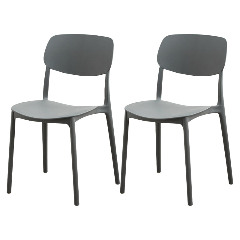 Modern Dining Room Armless Plastic Stacking Open Back Dining Chair