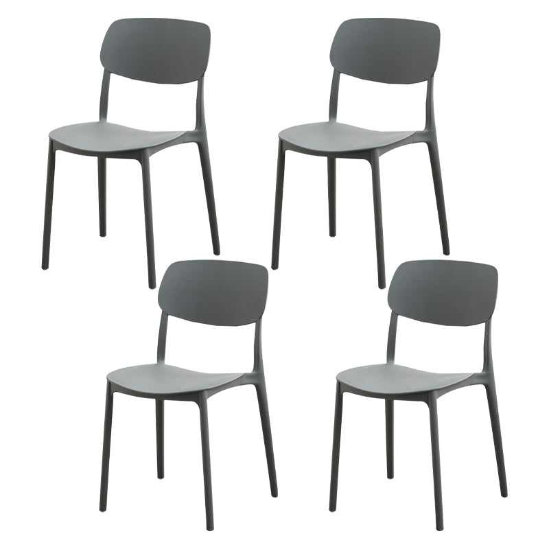 Modern Dining Room Armless Plastic Stacking Open Back Dining Chair