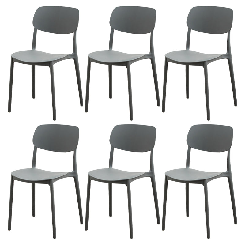 Modern Dining Room Armless Plastic Stacking Open Back Dining Chair
