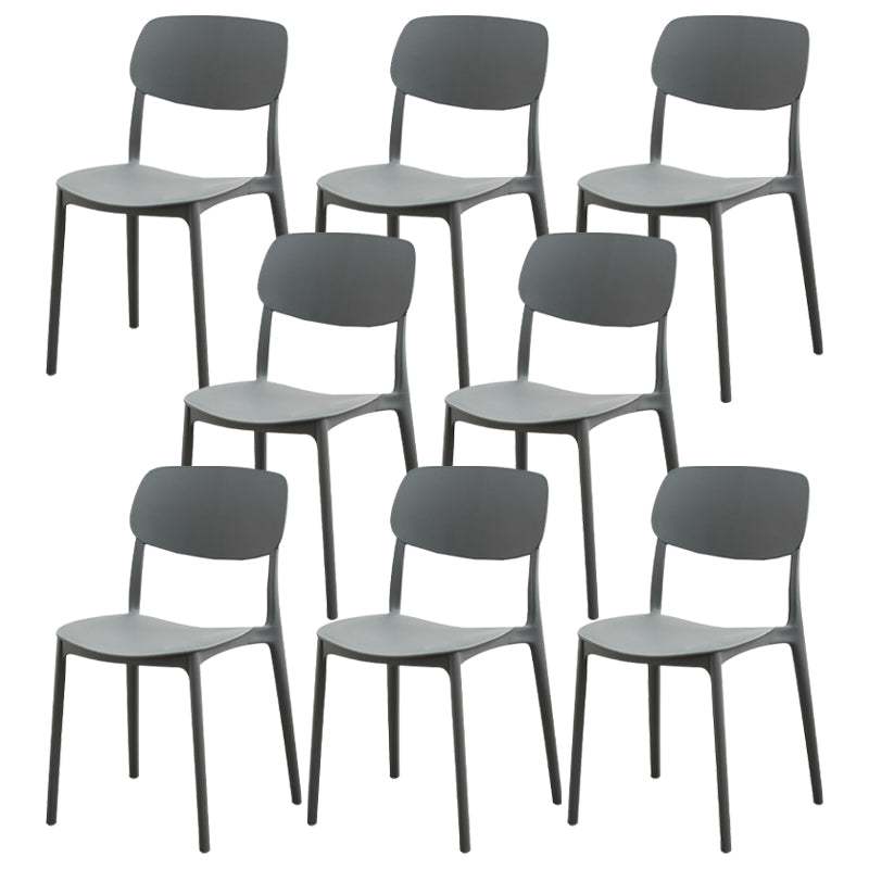 Modern Dining Room Armless Plastic Stacking Open Back Dining Chair