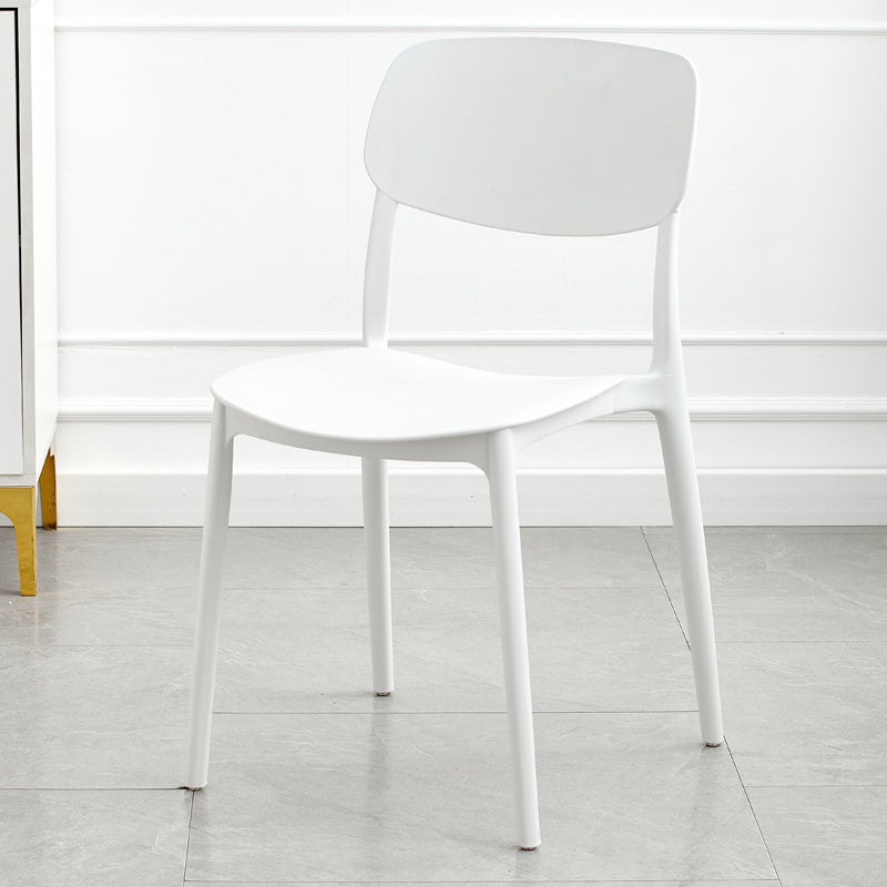 Modern Dining Room Armless Plastic Stacking Open Back Dining Chair