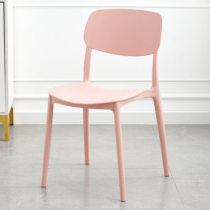 Modern Dining Room Armless Plastic Stacking Open Back Dining Chair