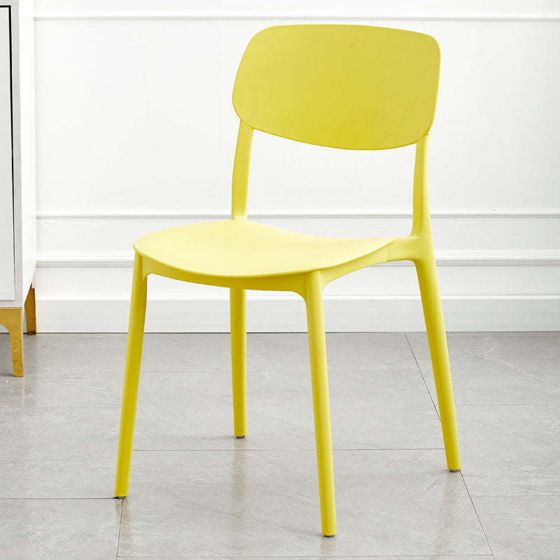 Modern Dining Room Armless Plastic Stacking Open Back Dining Chair