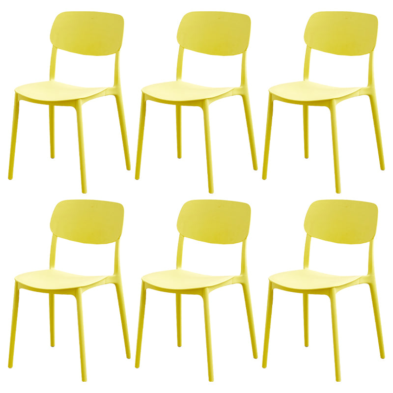 Modern Dining Room Armless Plastic Stacking Open Back Dining Chair