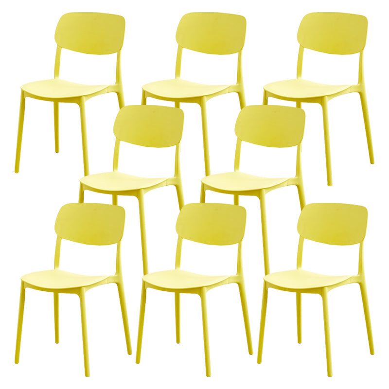 Modern Dining Room Armless Plastic Stacking Open Back Dining Chair