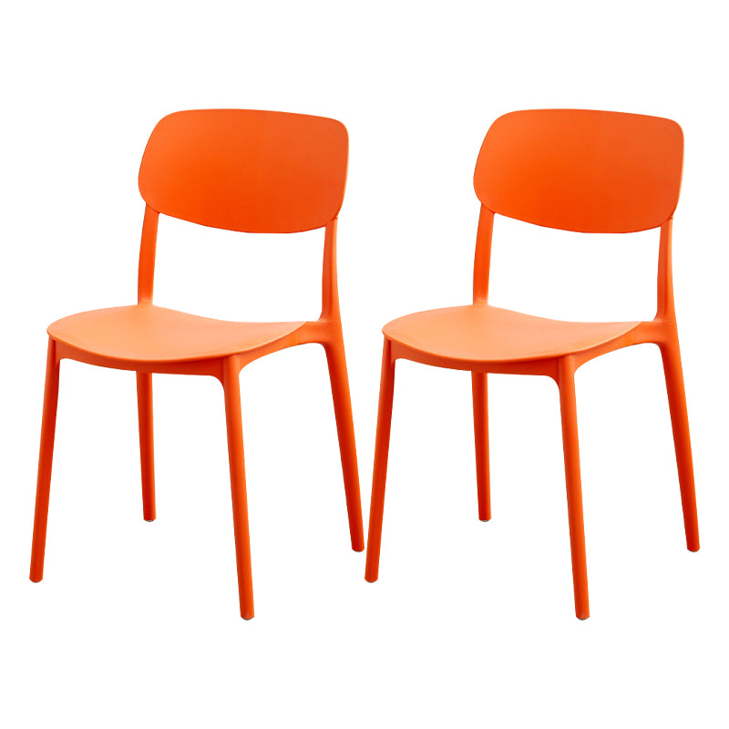 Modern Dining Room Armless Plastic Stacking Open Back Dining Chair