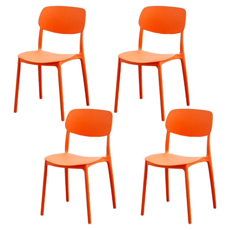 Modern Dining Room Armless Plastic Stacking Open Back Dining Chair