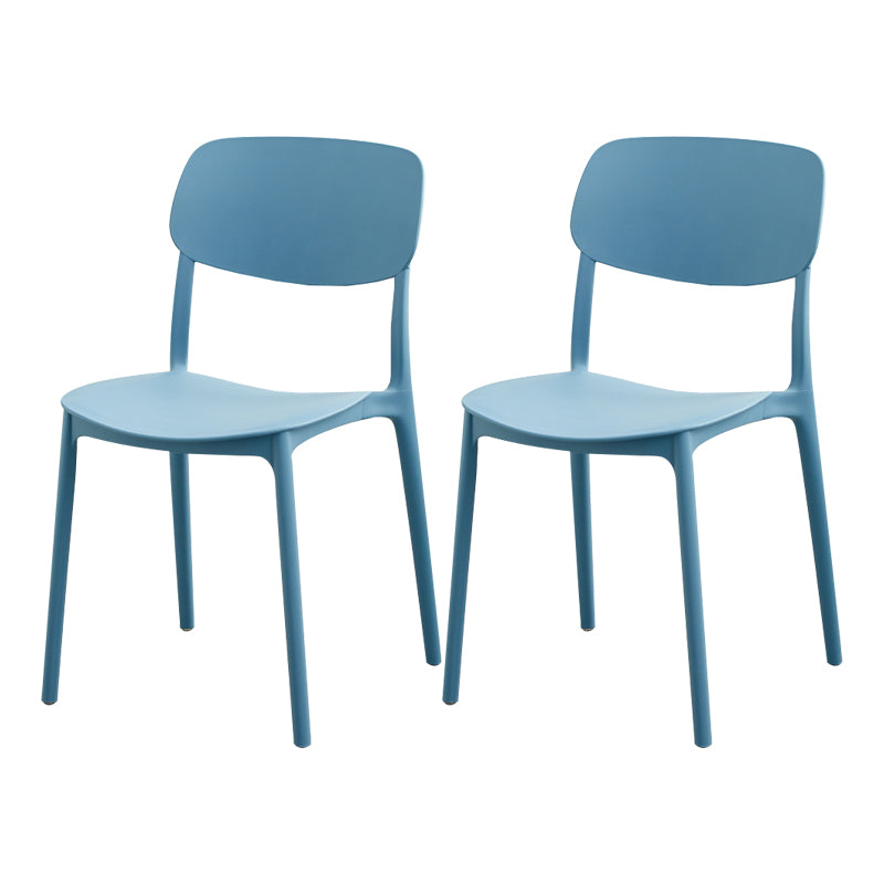 Modern Dining Room Armless Plastic Stacking Open Back Dining Chair