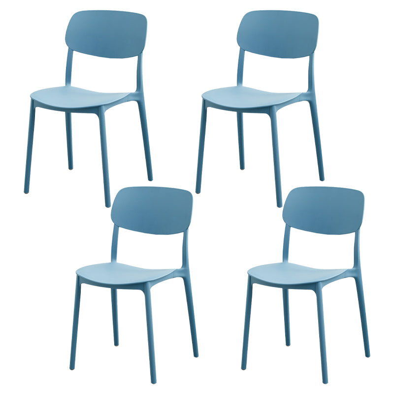 Modern Dining Room Armless Plastic Stacking Open Back Dining Chair