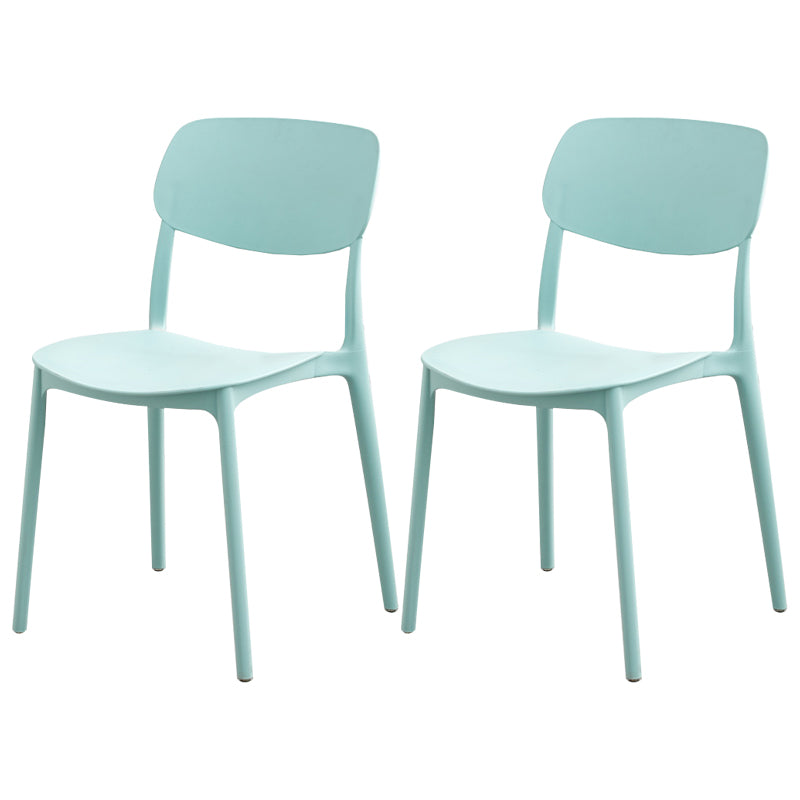 Modern Dining Room Armless Plastic Stacking Open Back Dining Chair