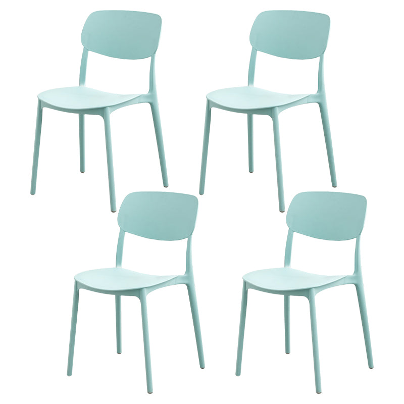 Modern Dining Room Armless Plastic Stacking Open Back Dining Chair