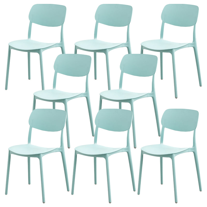 Modern Dining Room Armless Plastic Stacking Open Back Dining Chair