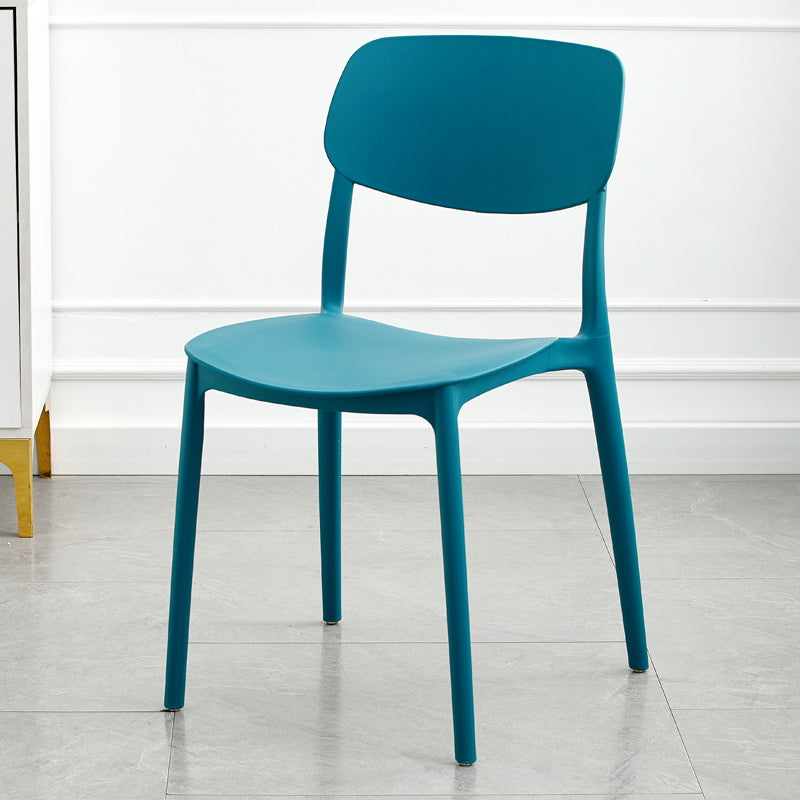 Modern Dining Room Armless Plastic Stacking Open Back Dining Chair
