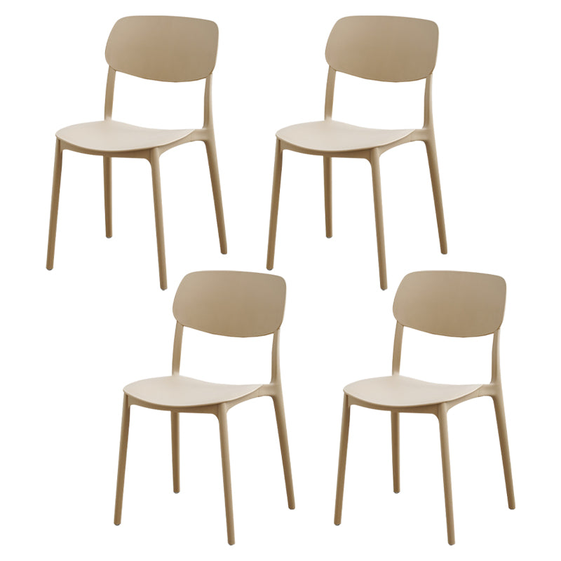 Modern Dining Room Armless Plastic Stacking Open Back Dining Chair