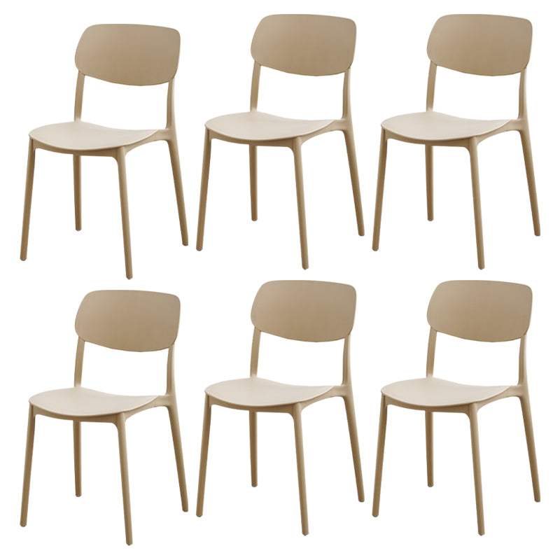 Modern Dining Room Armless Plastic Stacking Open Back Dining Chair