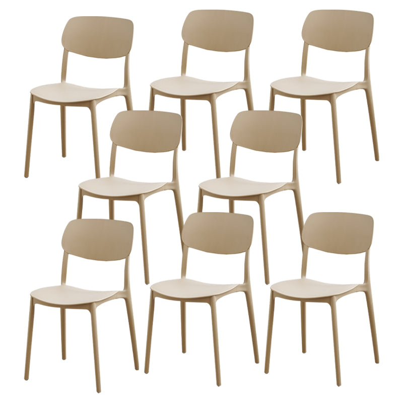 Modern Dining Room Armless Plastic Stacking Open Back Dining Chair