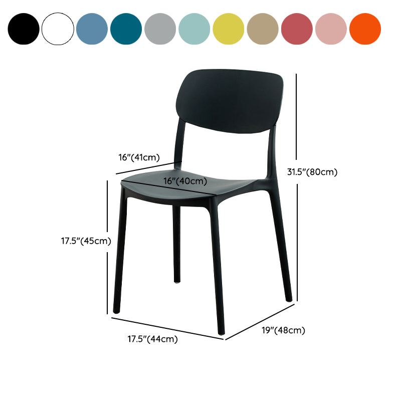 Modern Dining Room Armless Plastic Stacking Open Back Dining Chair