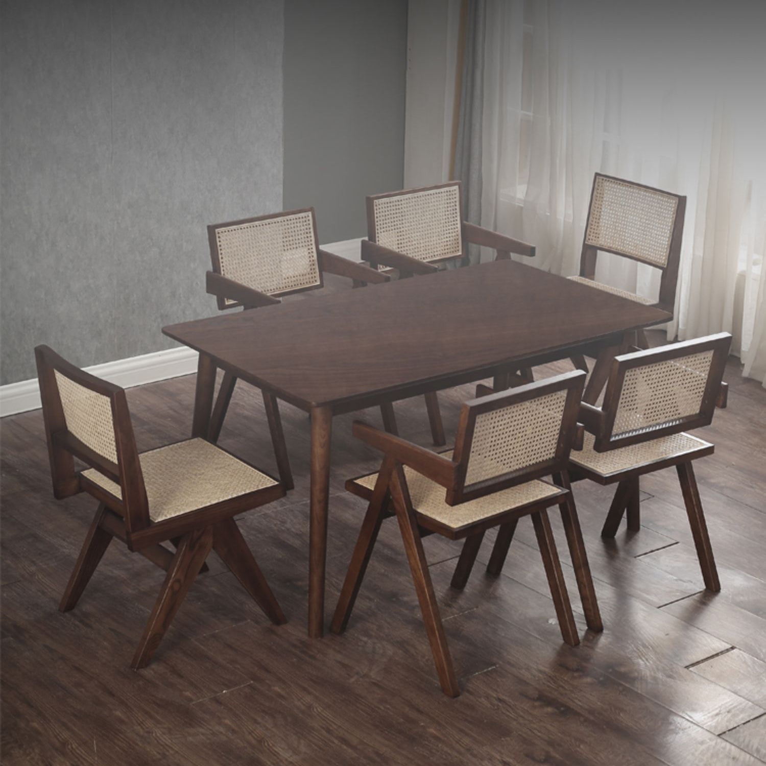 Contemporary Dining Room King Louis Back Solid Wood Dining Chair