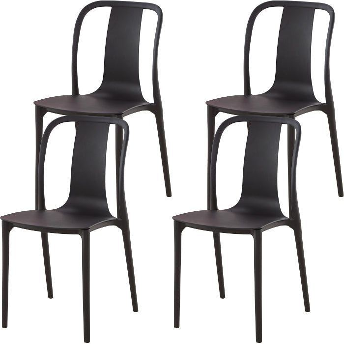 Modern Dining Room Armless Plastic Slat Back Stacking Dining Chair