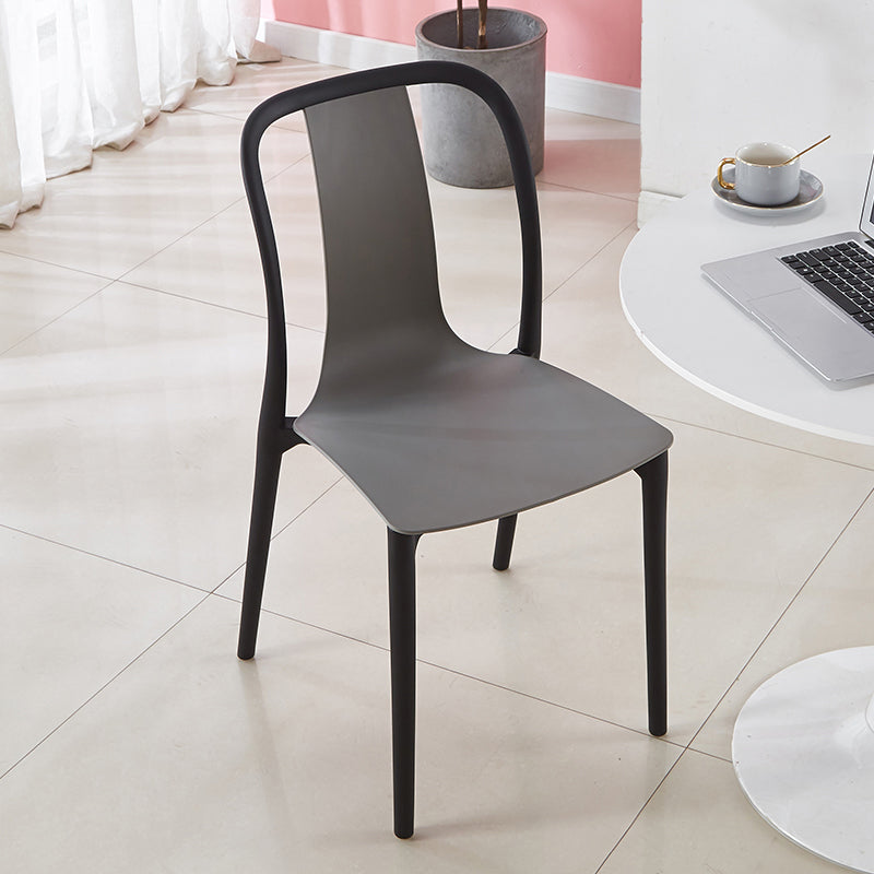 Modern Dining Room Armless Plastic Slat Back Stacking Dining Chair